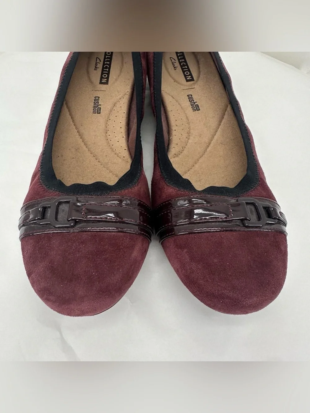 Clarks burgundy ballet flats
